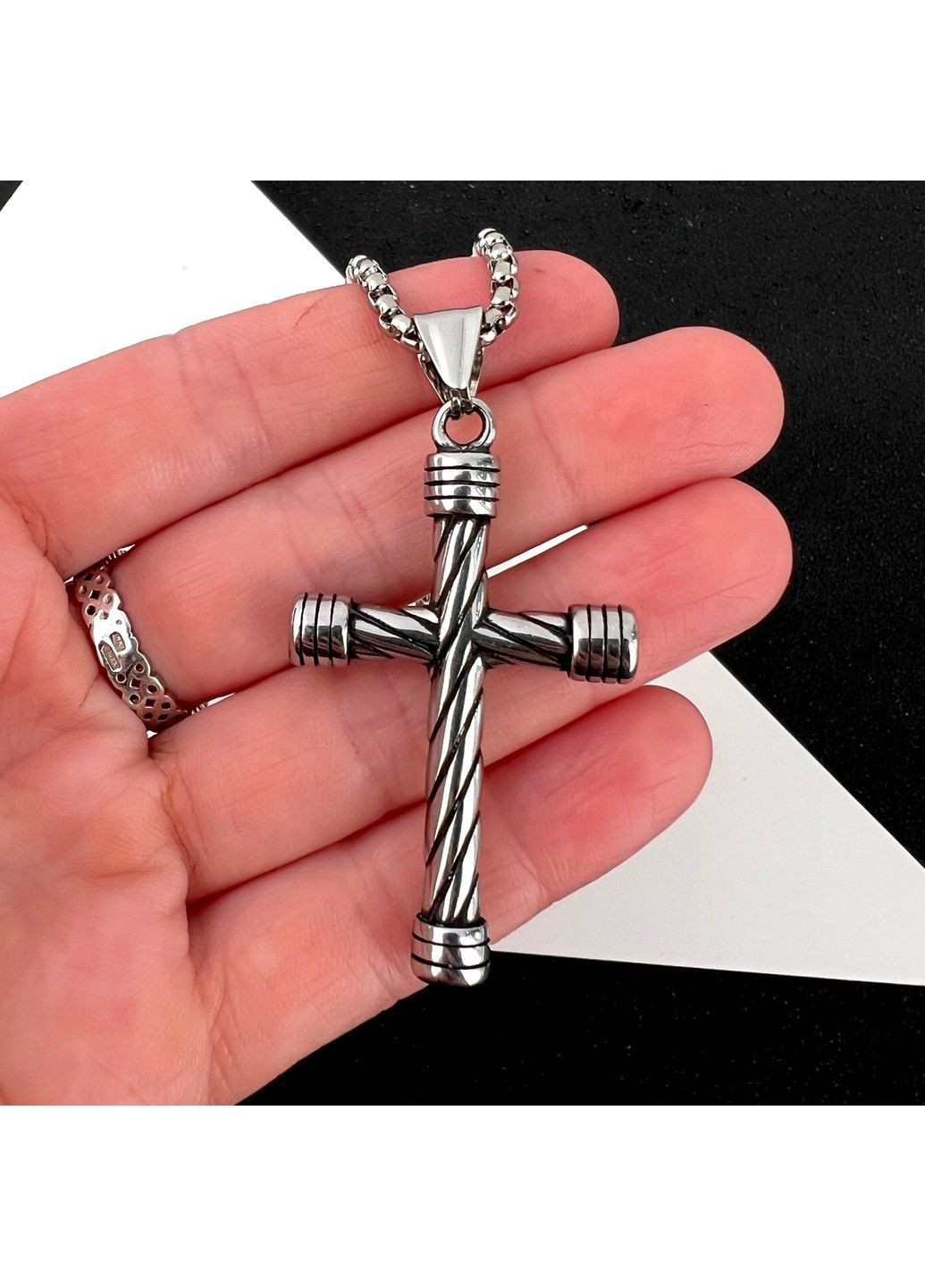 Крестик из нержавеющей медицинской стали PSC-074 No Brand (351503719)