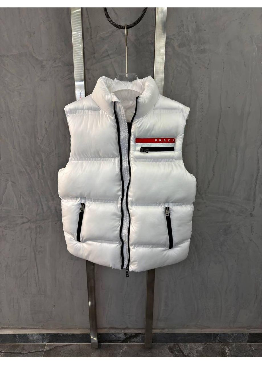 Премиальная мужская безрукавка белая пуховая в стиле prada No Brand (366352316)