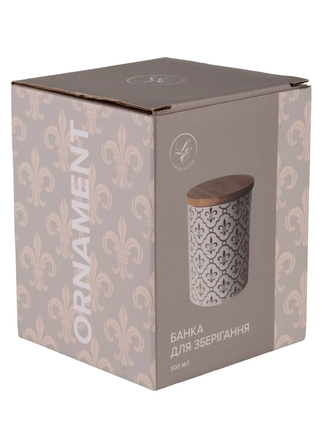 Банка ORNAMENT 500 мл белая в упаковке Limited Edition (373279853)