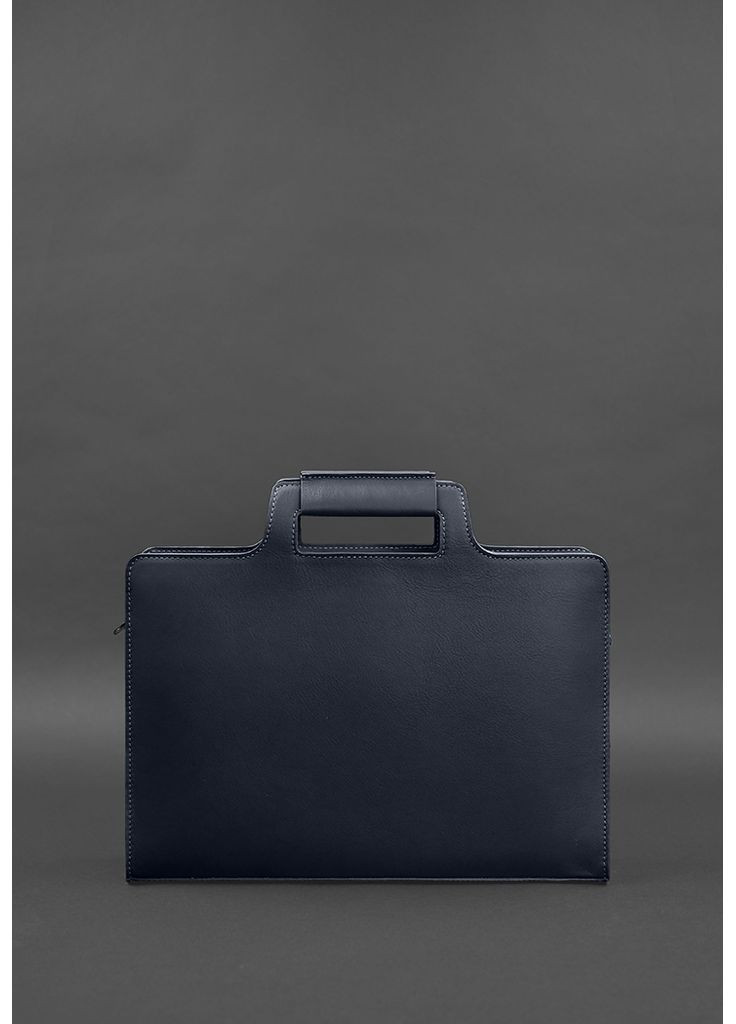 Кожаная сумка для ноутбука и документов темно-синяя Краст BlankNote (348359112)
