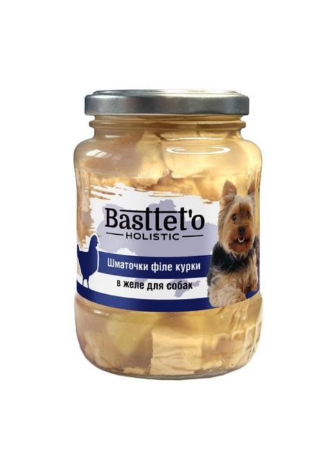 Basttet'o Holistic для собак 360г Шматочки філе курки в желе Basttet`o (290851551)