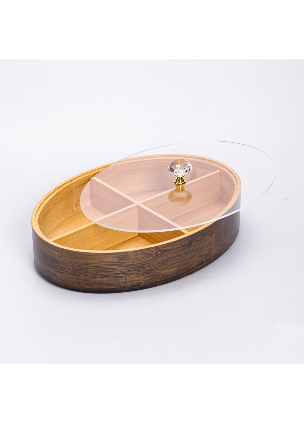 Менажниця бамбукова овальна з кришкою 29*20.5*5.5 см Yiwu (361224434)