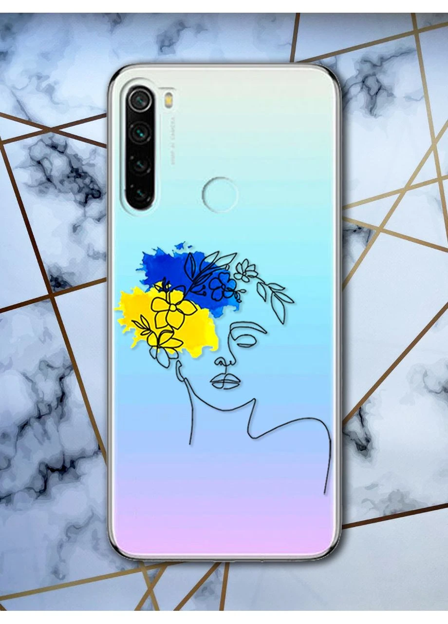 Прозрачный чехол для Xiaomi Redmi Note 8 с объемной печатью "Украинка Арт" принт 3 Creative (359489112)