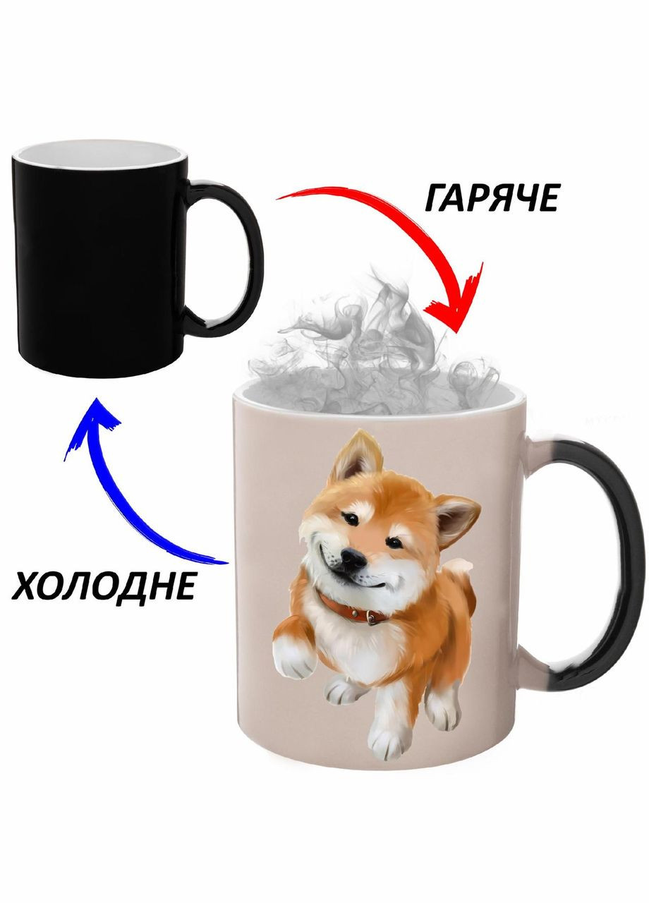 Чашка хамелон (кружка, чашка) Собака #099 Черная 330 мл No Brand (323470553)