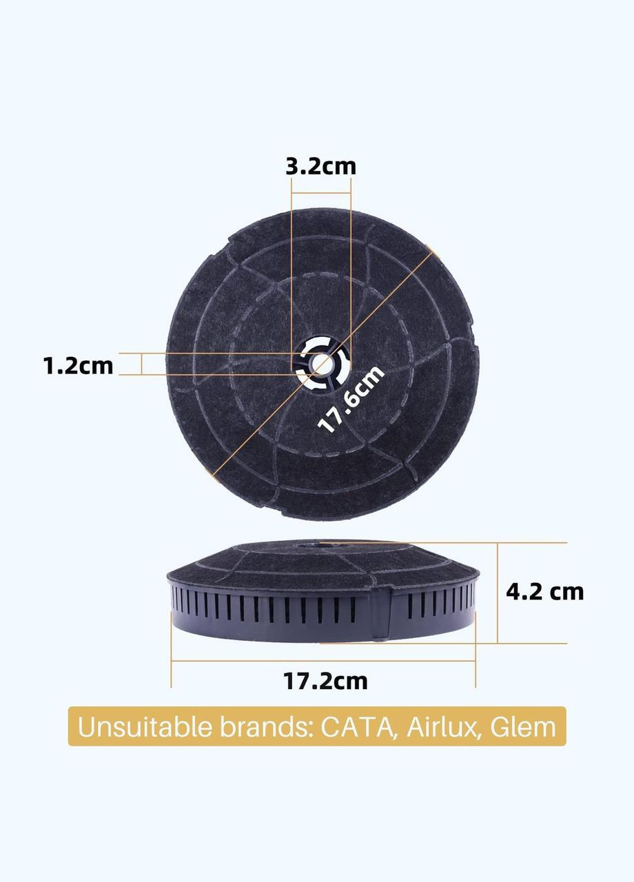 ICEPURE фільтр chf007 з активованого вугілля для витяжок Elica, AEG, Bauknecht Whirlpool (2 шт.) Golden (322191230)