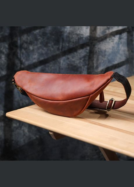 Сумка на пояс через плече шкіряна жіноча Рудий 35697 Shvigel (334673995)