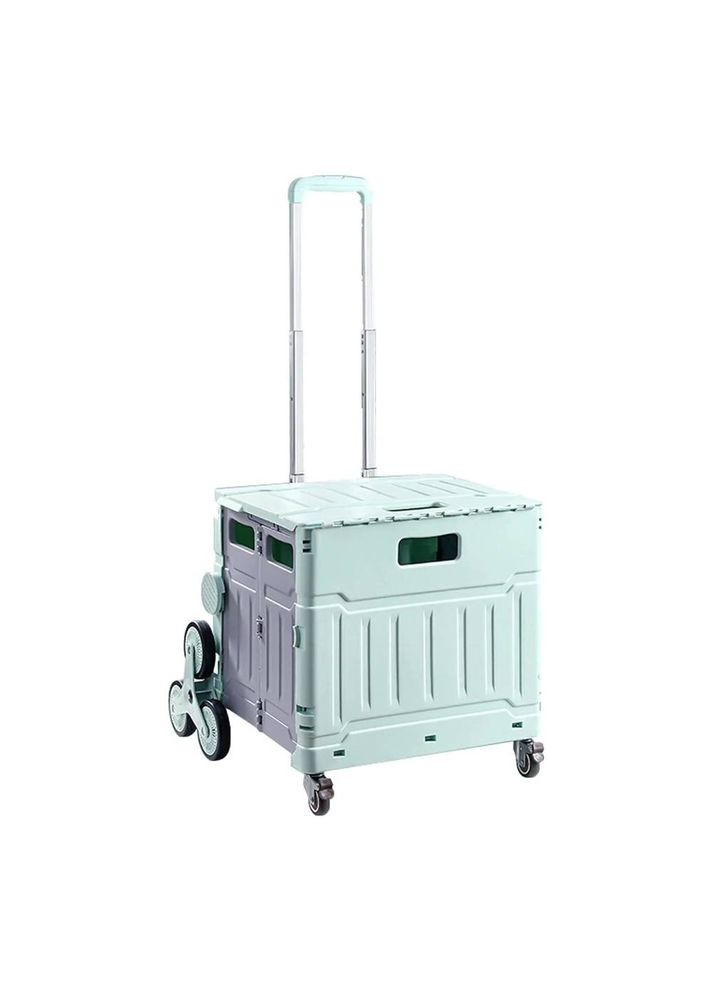 Тележка-контейнер складная универсальная пластиковая корзина на колесах с выдвижной ручкой для продуктов Home (360867128)