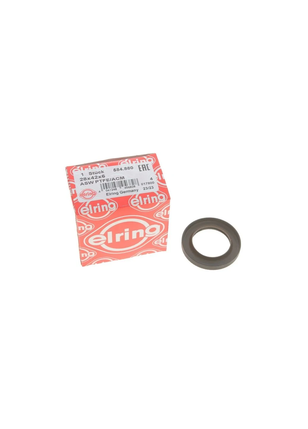 Сальник двигателя N RENAULT 28x42x6 PTFE Тефлон (пр-во) 584.880 ELRING (366136137)