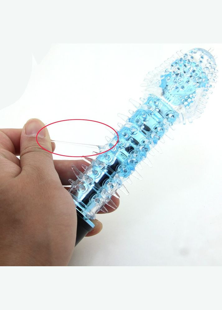 Силіконовий вагінально-анальний вібратор із шипами Червоний No Brand (340914392)