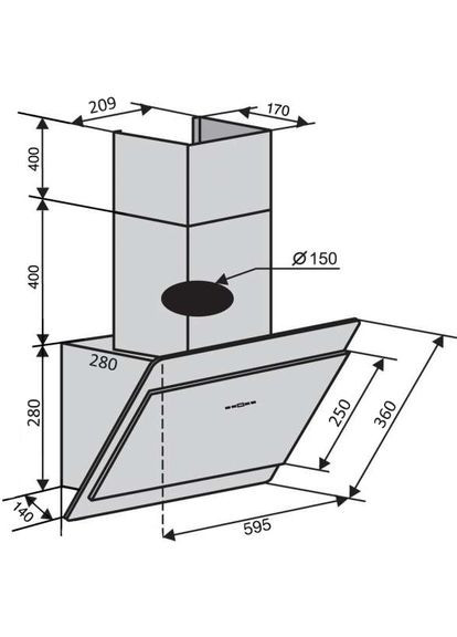 Витяжка VIENNA 60 BG (800) TC MS Ventolux (368575869)