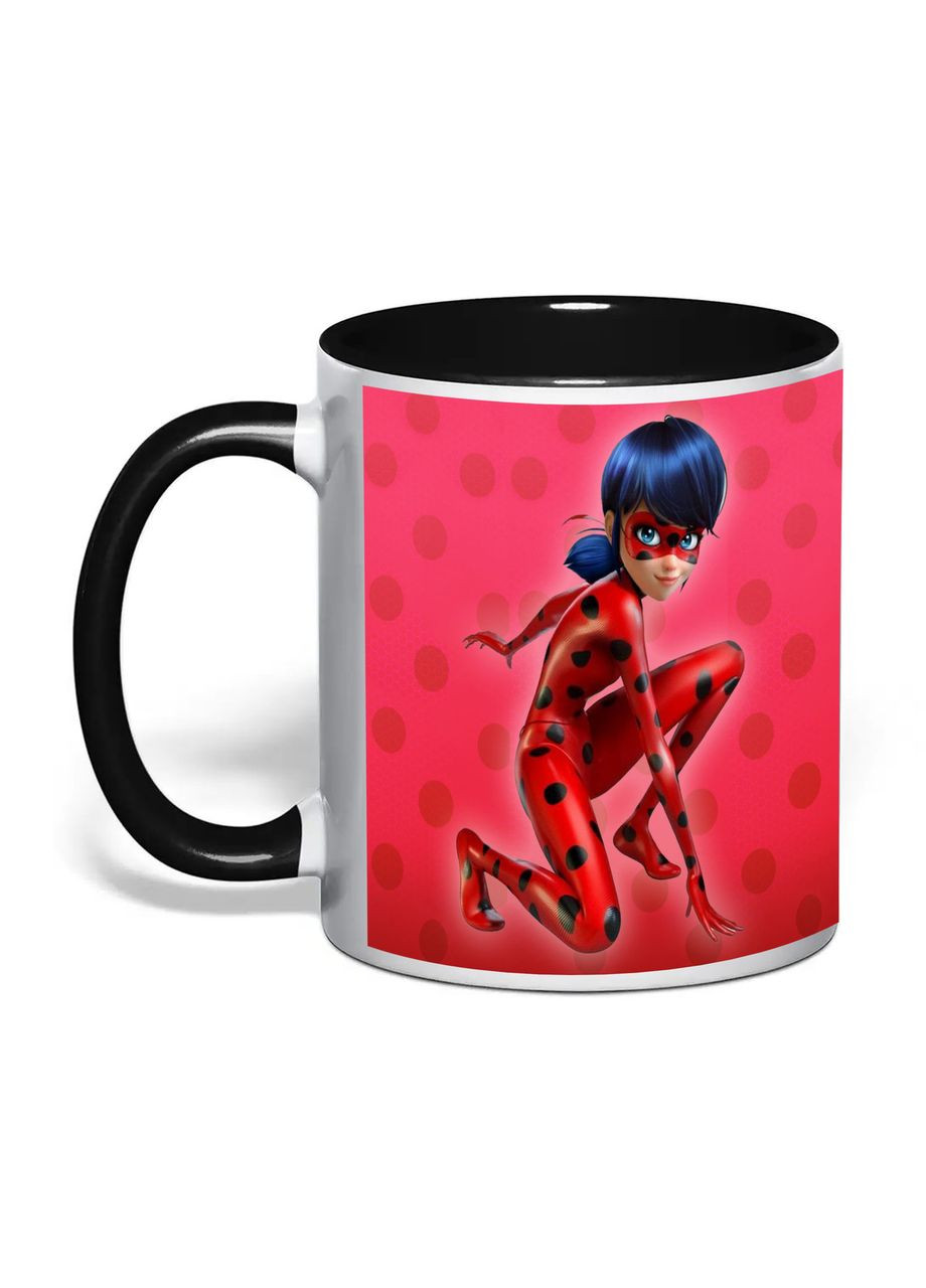 Чашка з друком "Леді Баг" 330 мл (колір чорний) (35118) No Brand (371774959)