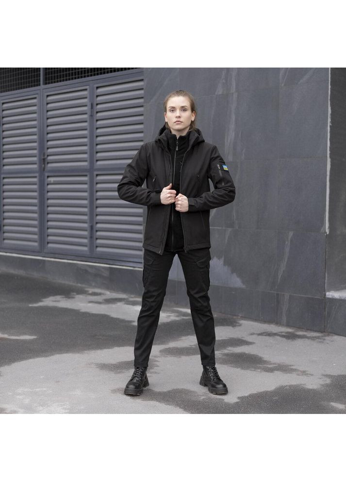 Армейская женская куртка SoftShell весна/осень черная No Brand (360890495)