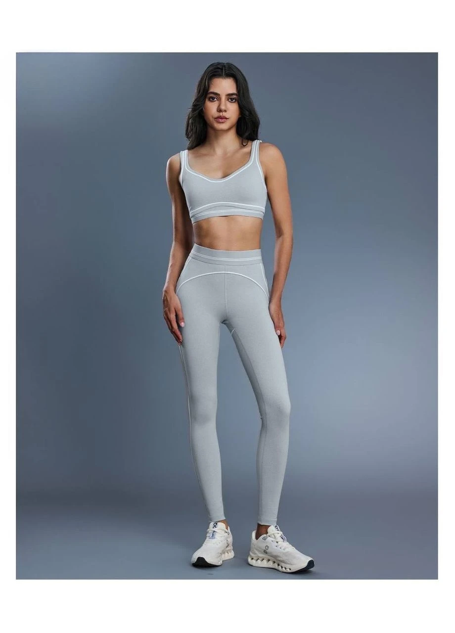 Жіночі спортивні легінси Snow Grey в стилі alo yoga No Brand (379689813)