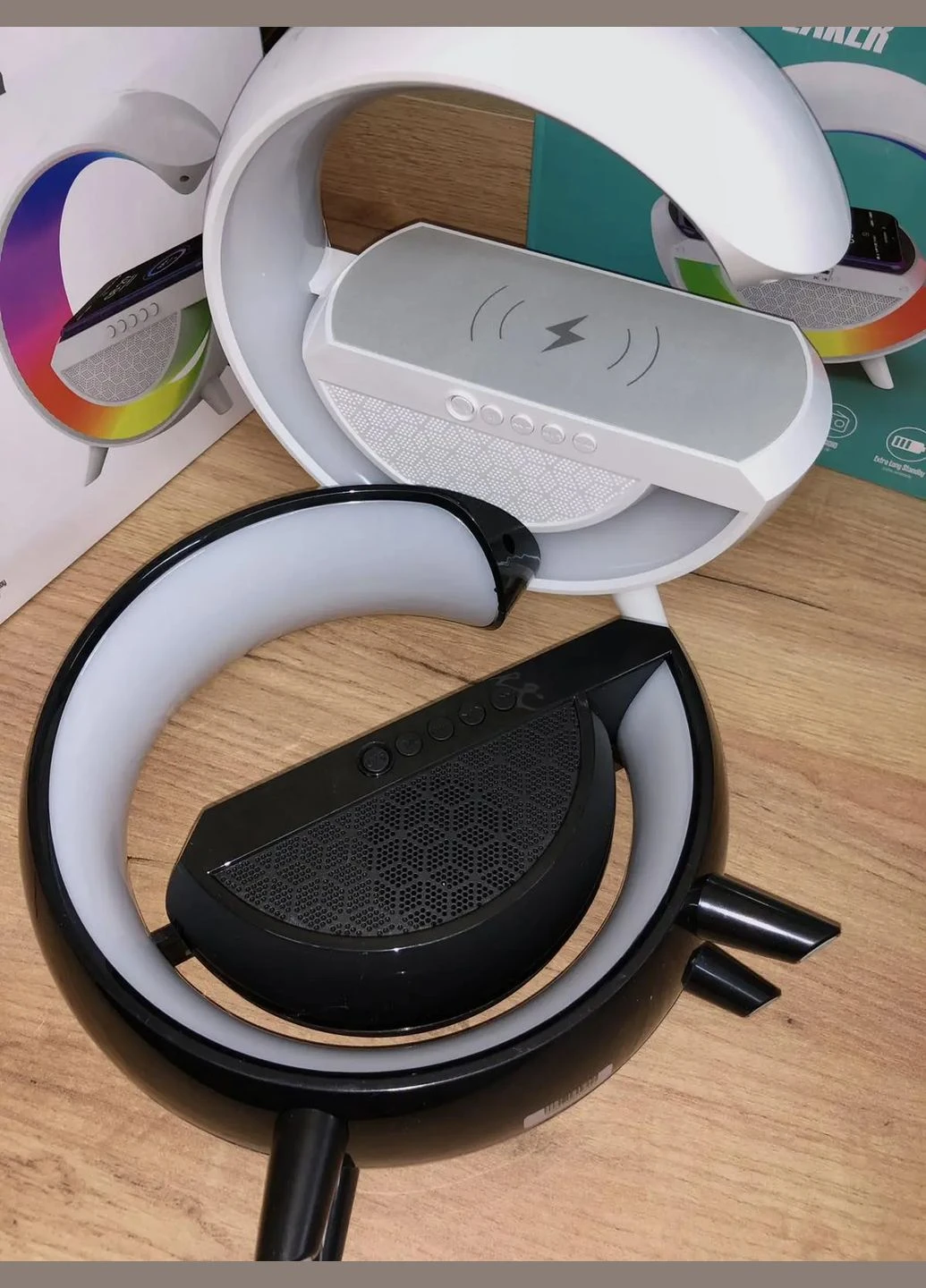 Умный светильник/ Ночник c беспроводной зарядкой для телефона/Bluetooth-колонка Kamille (393493336)