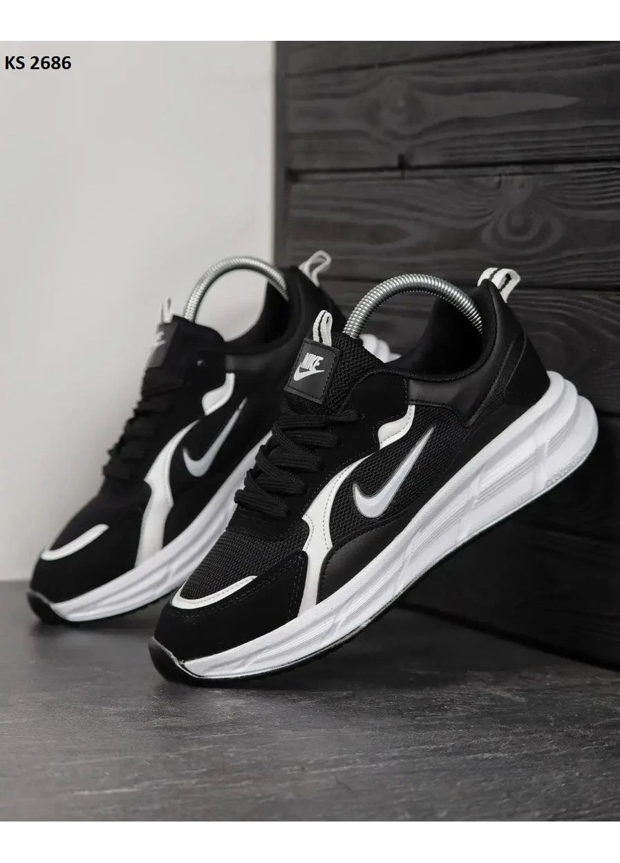 Білі літні кросівки nike racer black white найк рейсер No Brand