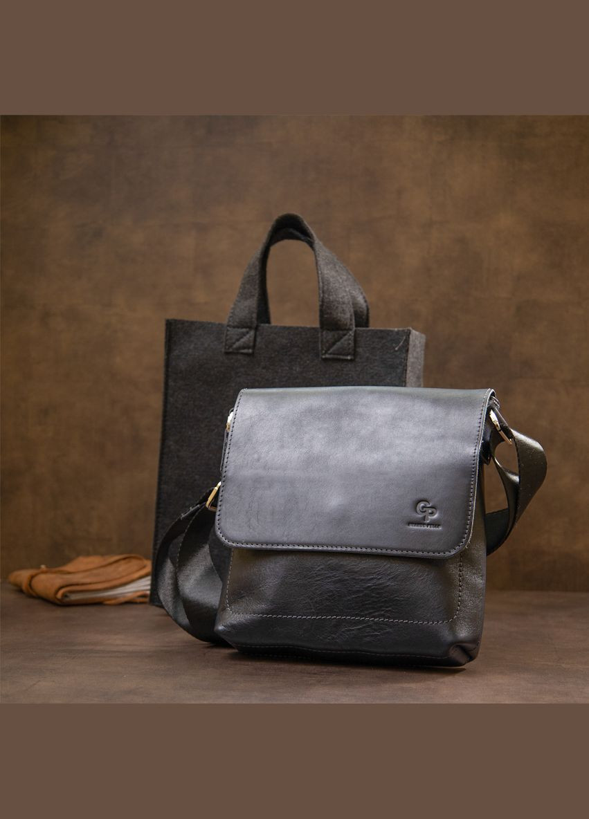 Сумка чоловіча через плече шкіряна 11433 Темно-синій Grande Pelle (302008874)