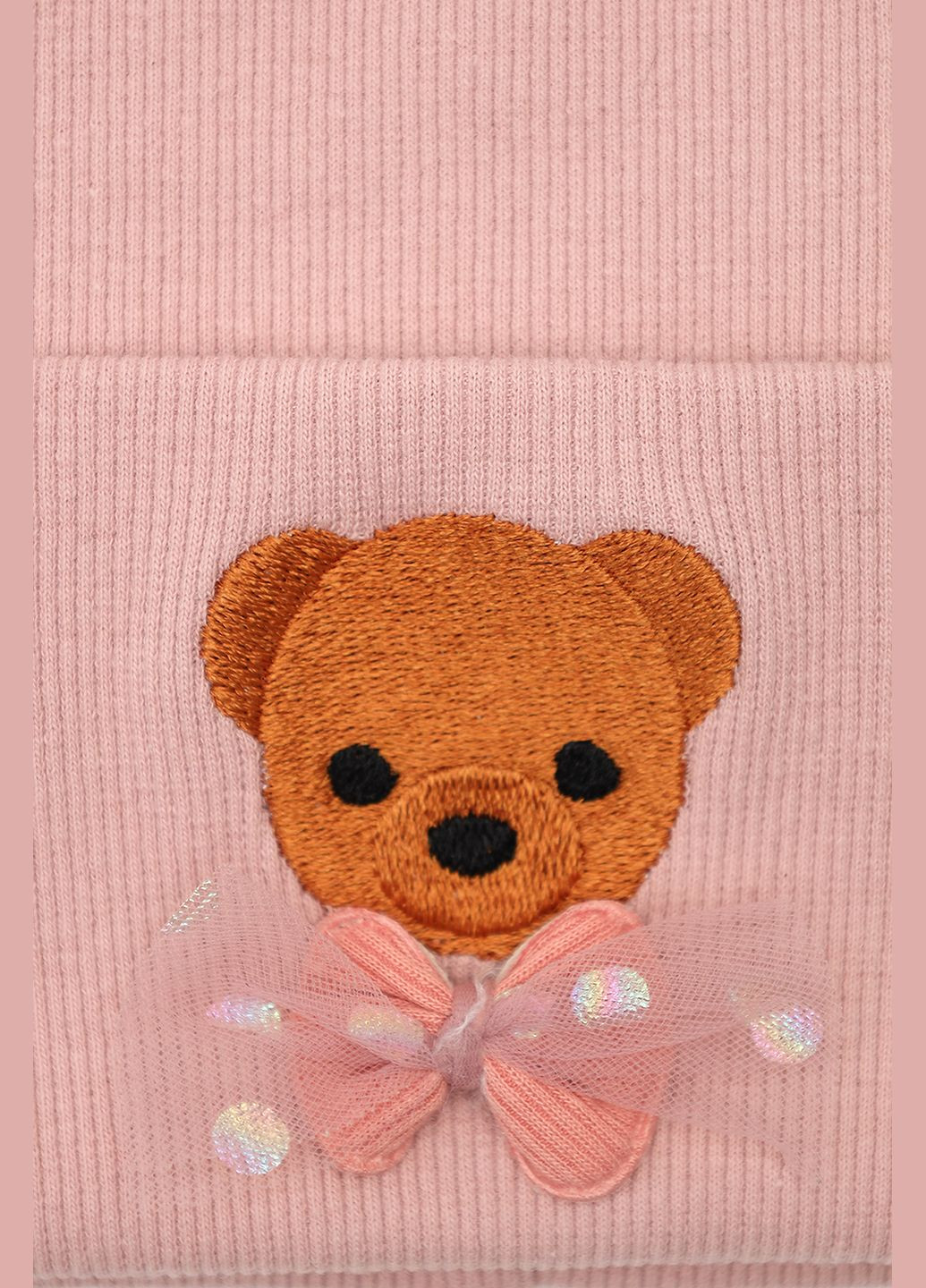 Шапка для дівчинки колір пудровий ЦБ-00271732 Yuki (322966343)