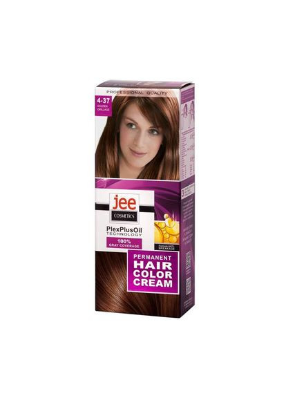 Устойчивая крем-краска для волос "Золотистый грильяж" №4-37 Jee Cosmetics (328916114)