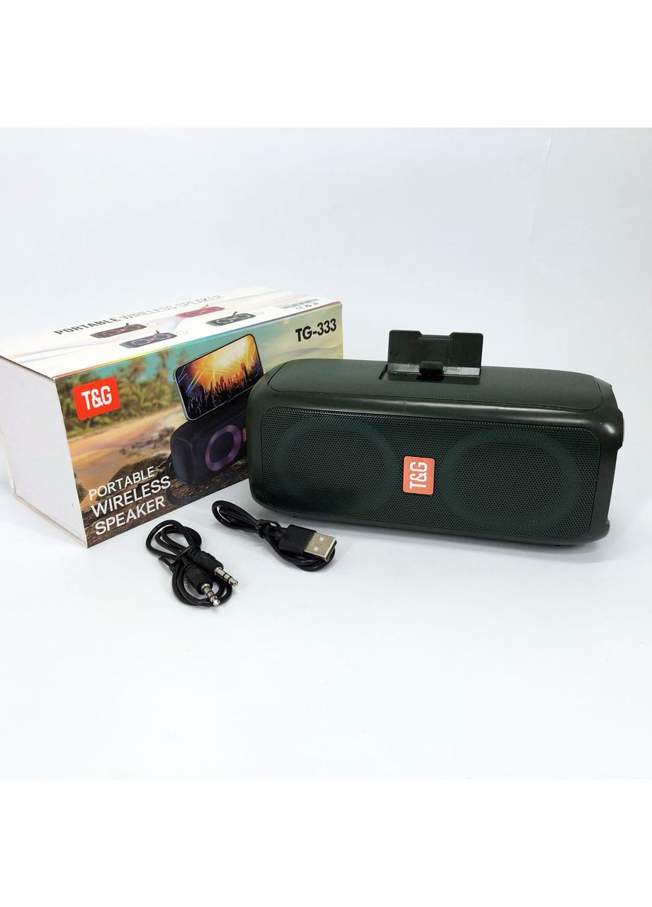 Портативная колонка TG333 2x5W с RGB подсветкой, аккумуляторная колонка для музыки. Цвет: зеленый T&G (365731645)