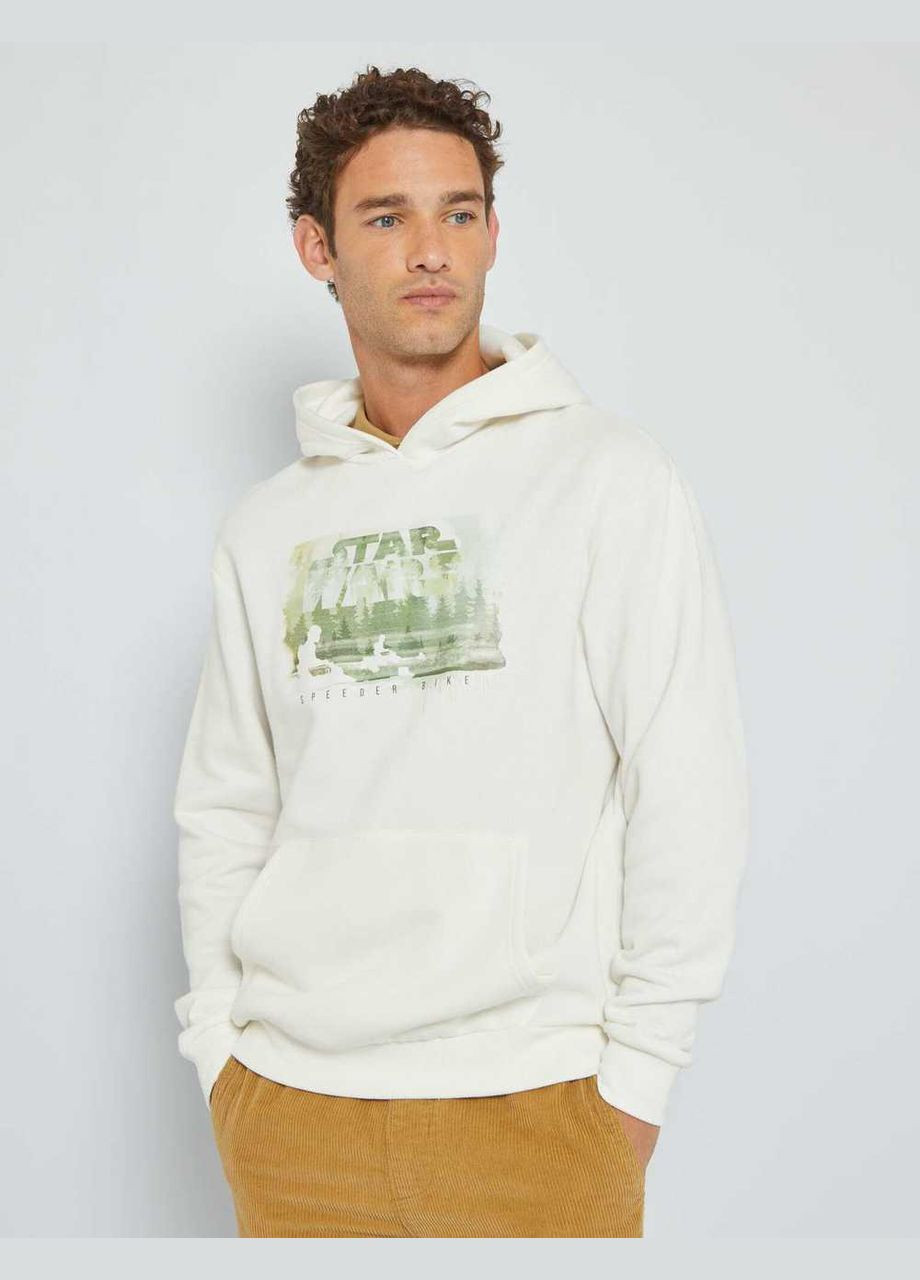 Худи флис,молочный с принтом, Kiabi (306813673)