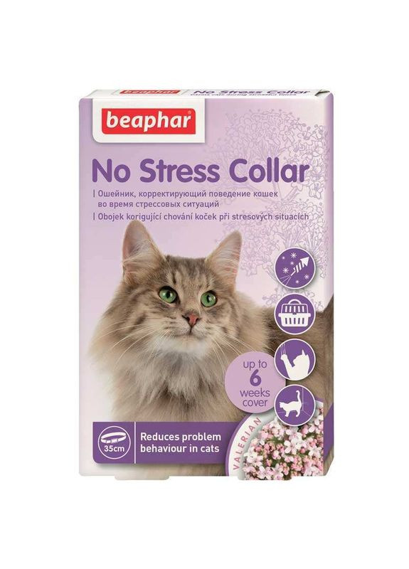 Нашийник Антистрес для корекції поведінки котів у стресових ситуаціях No Stress Collar Cat 35 см (8711231132287) Beaphar (327062782)