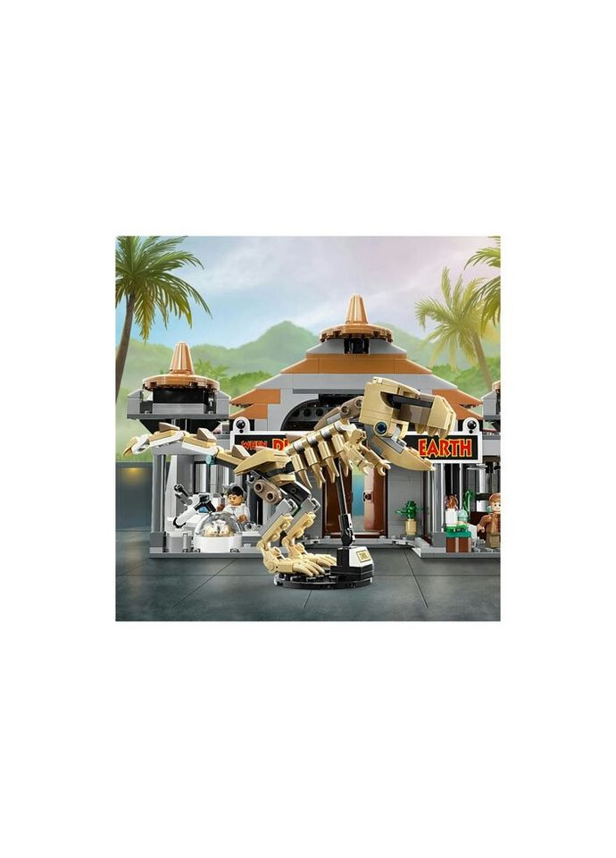Конструктор Jurassic World Центр відвідувачів: Атака тиранозавра та раптора 693 деталі (76961) Lego (281425487)