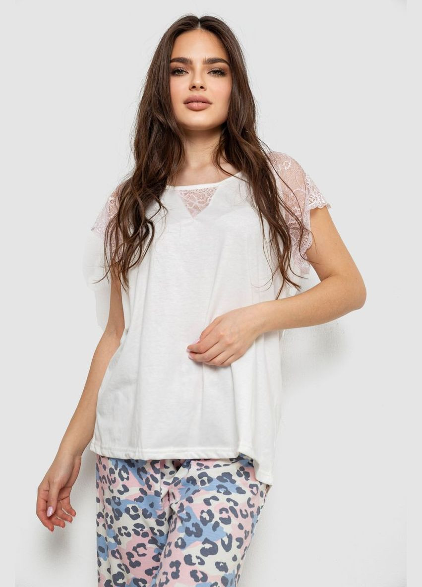 Белая пижама женская с принтом Andi 243R1602-007