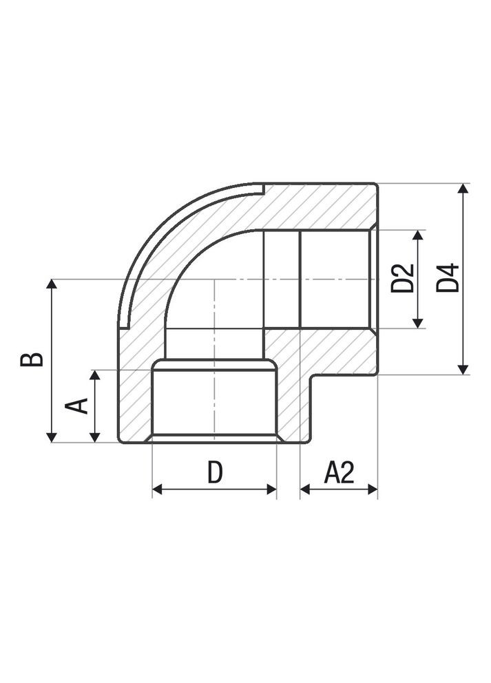 Угольник 90° переходной PP-r 32 x 25 мм ITAL (316095136)