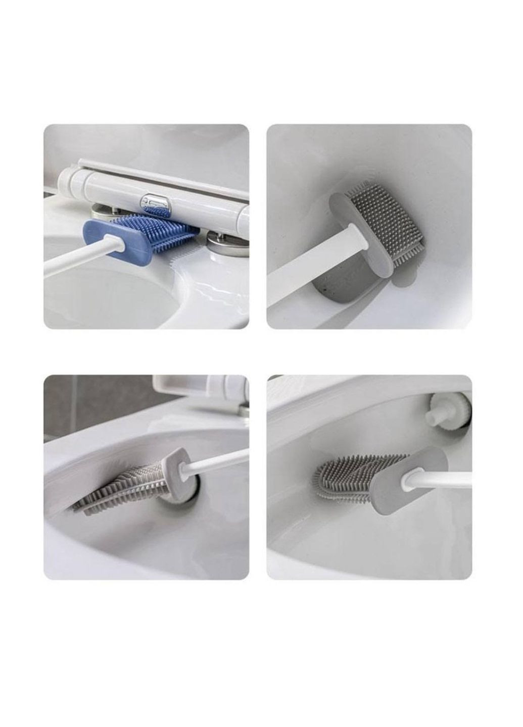 Набір для унітазу підвісний настінний силіконовий йоржик та щіточка для прибирання туалету комплект 2в1 синій No Brand (342334512)