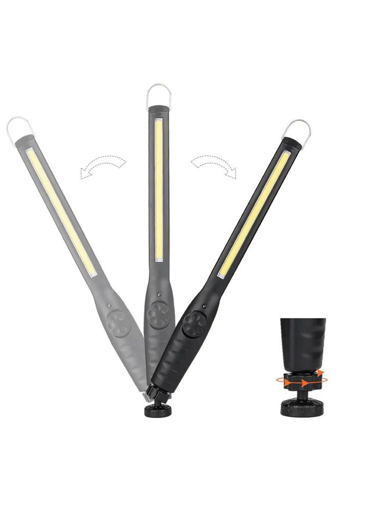 Акумуляторний LED ліхтар BL-821 з магнітом кліпсою та USB cвітлодіодна лампа світильник для кемпінгу 500 lm Чорний Bailong (368904406)