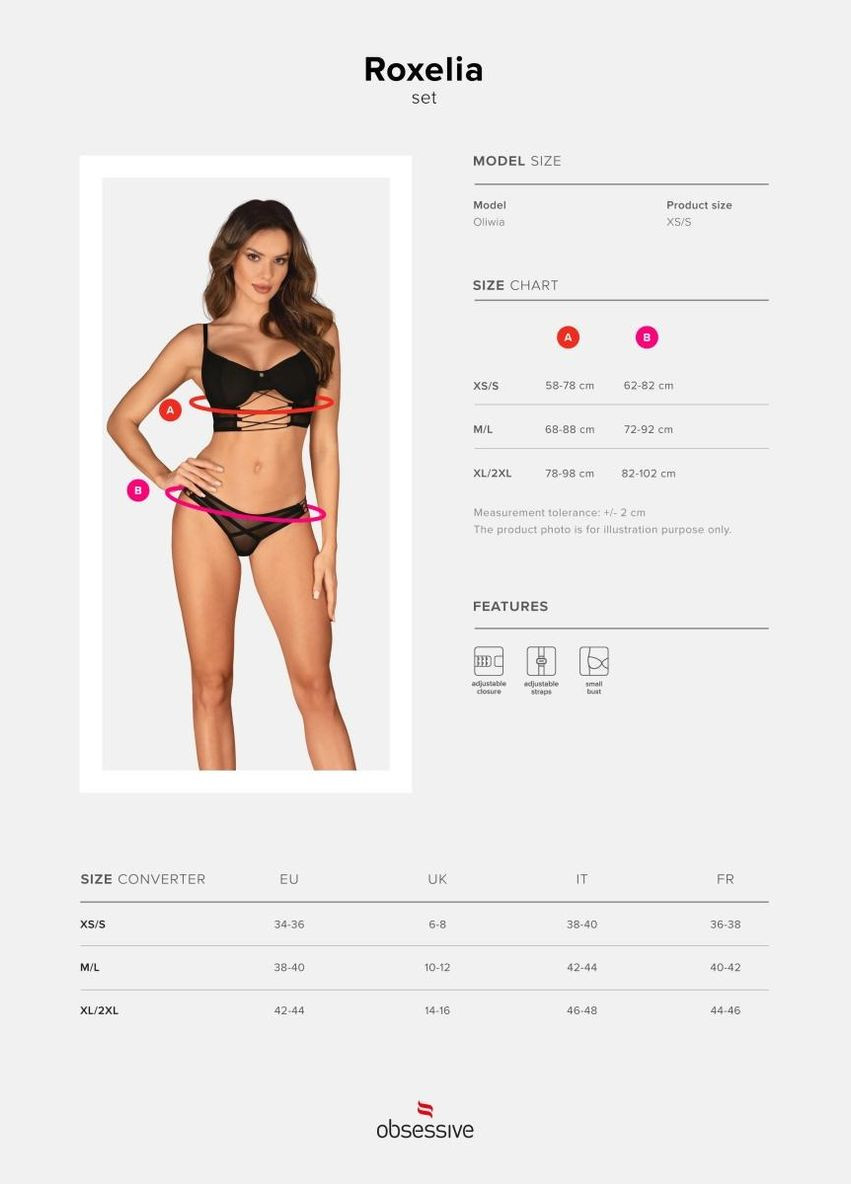 Комплект Roxelia, чорний, Obsessive (361670060)