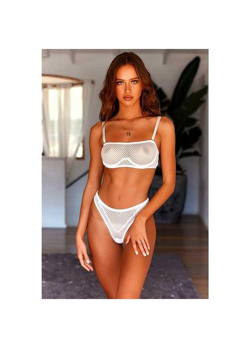 Білий демісезонний ефектний комплект у сітку s-m No Brand