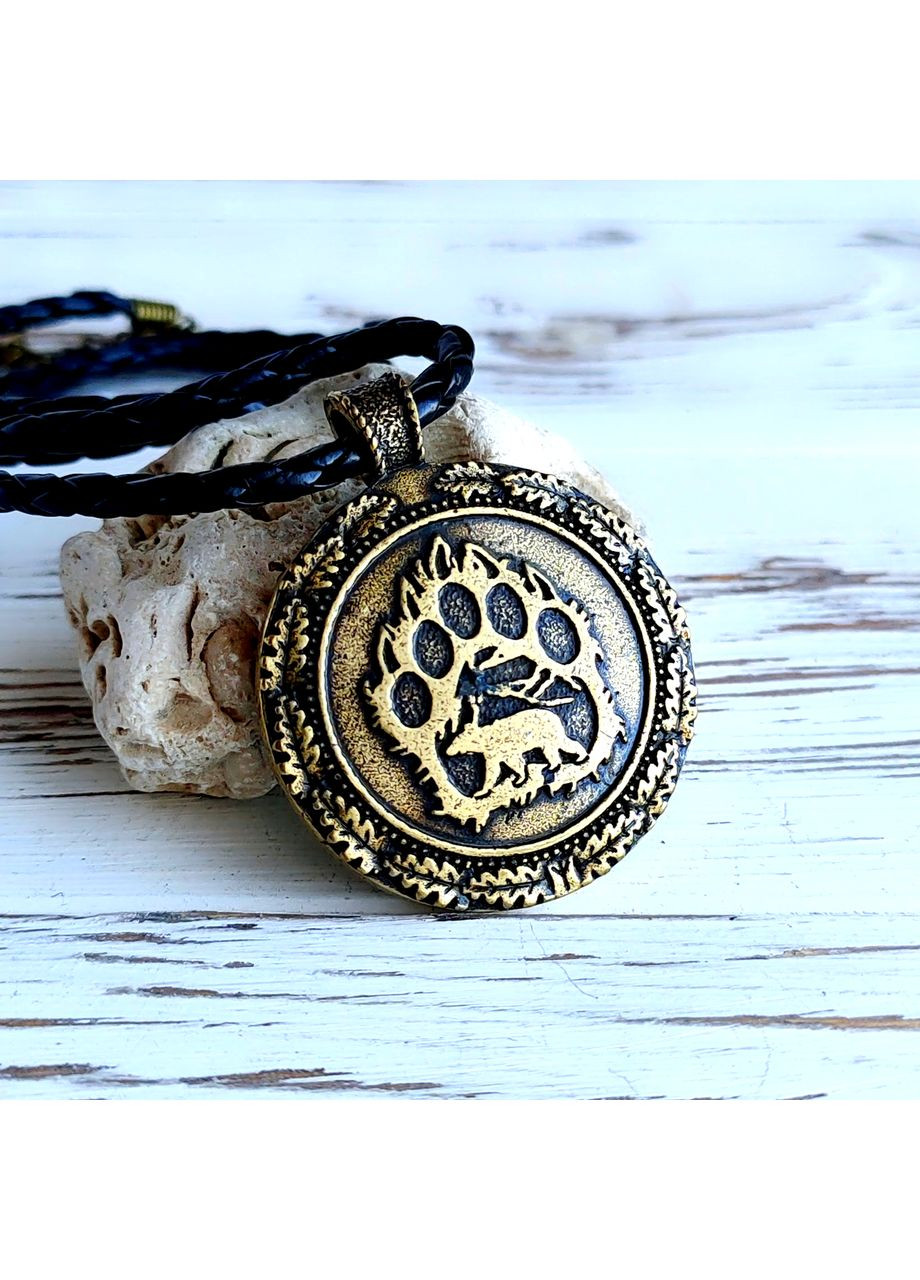 Кулон амулет Велеса Ведмежа лапа на шкіряному шнурку No Brand (364203137)