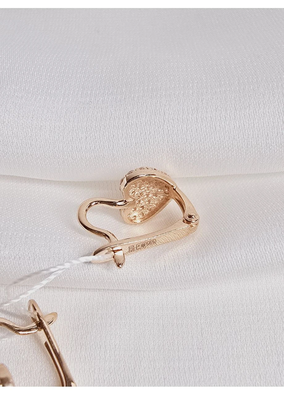 Детские золотые серьги «Сердечко» с фианитами 2109117101-1с SOVA jewelry house (393548256)
