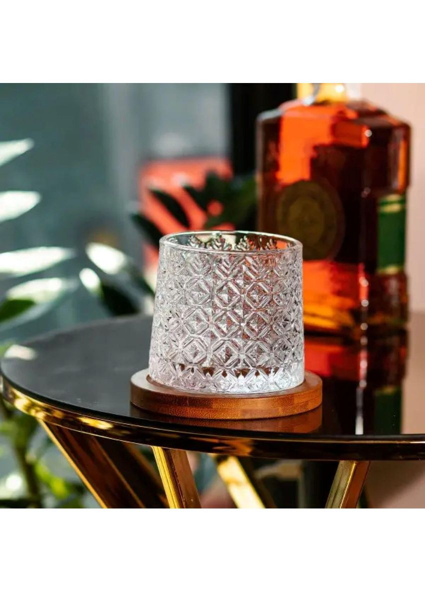 Стакан для виски 300 мл с бамбуковой подставкой HP1602 Yiwu (351431276)