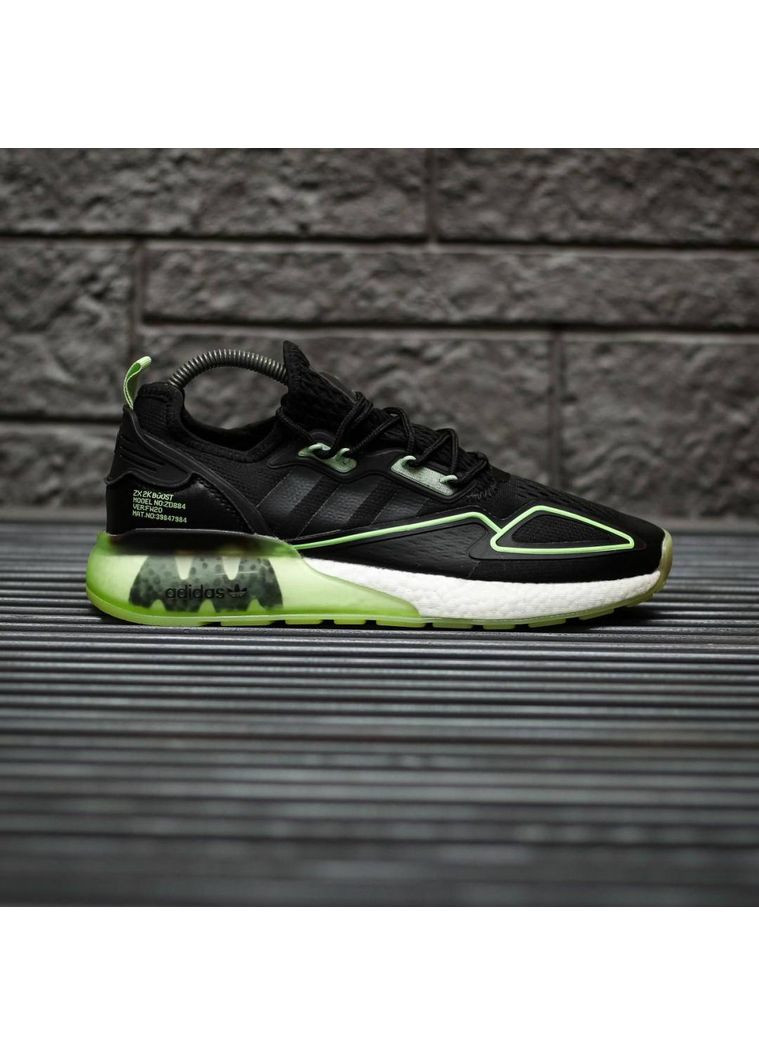 КРОССОВКИ ЖЕНСКИЕ ADIDAS ZX 2K BOOST BLACK GREEN WHITE АДИДАС ZX 2K ИЗИ БУСТ No Brand серые демисезоны (367167953)