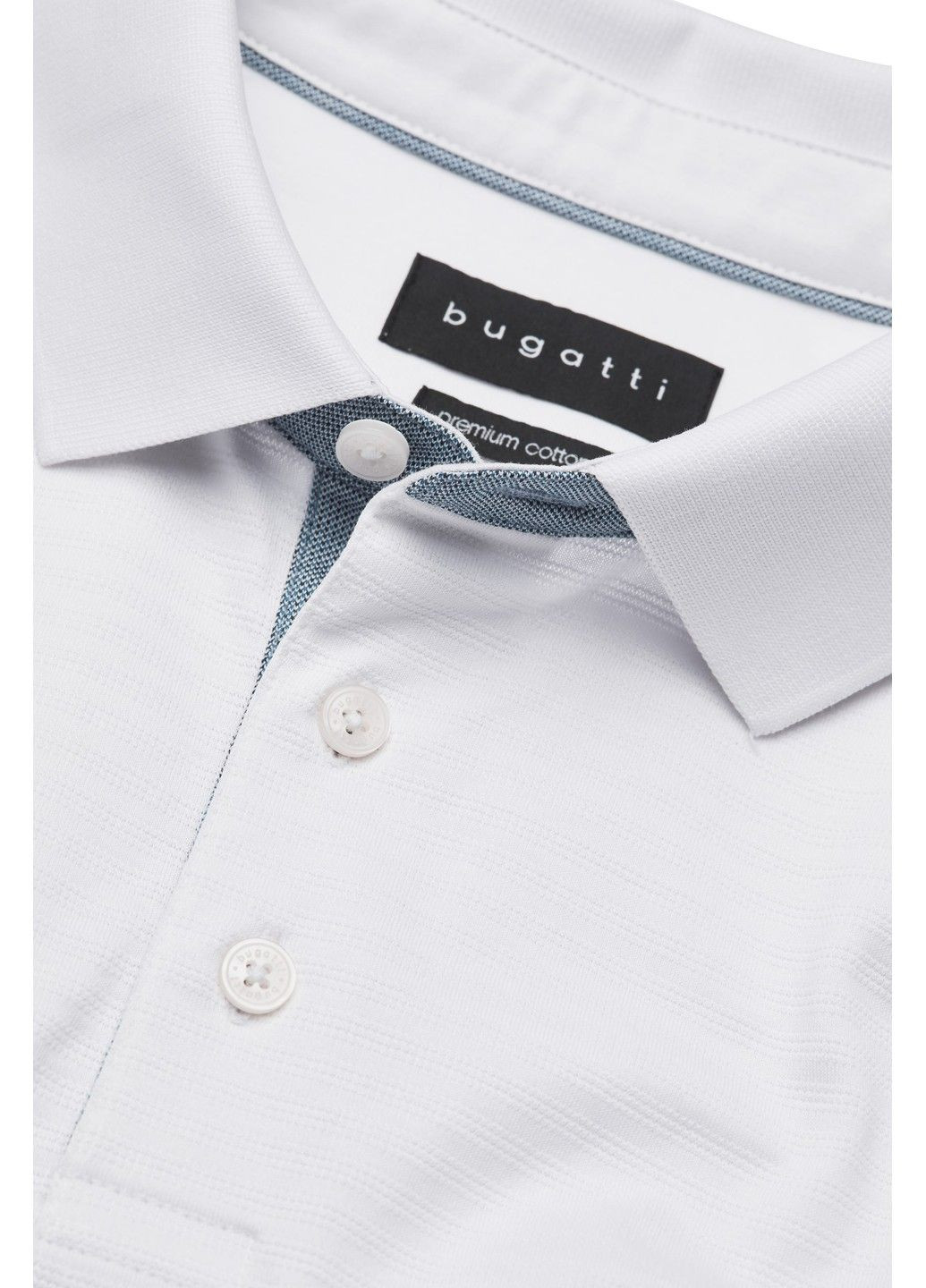 Белая футболка-мужское поло белый для мужчин Bugatti однотонная