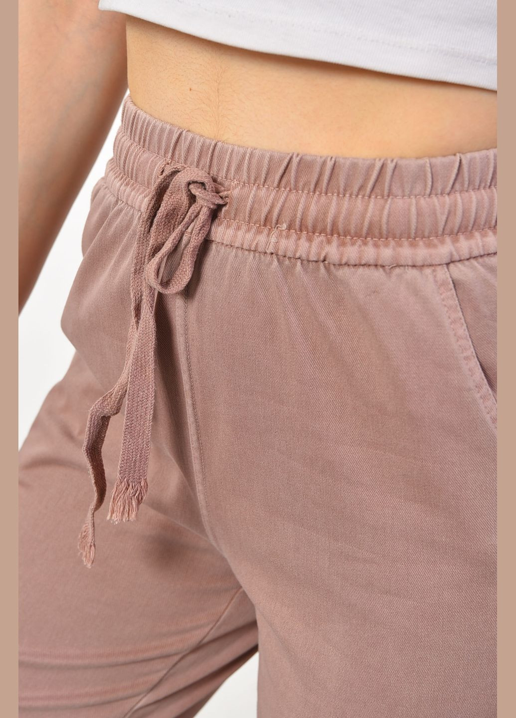 Штани жіночі напівбатальні кольору мокко Let's Shop (293476696)