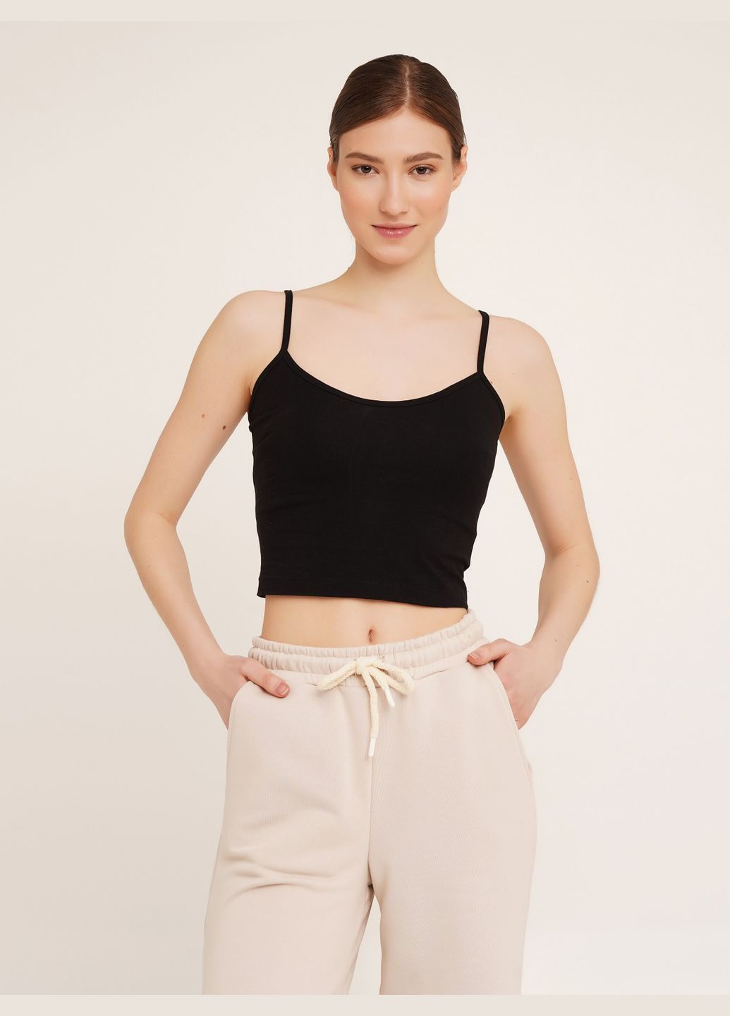 Топ однотонный женский WBC02381 Черный shop (2000990520104) LAWA (316012468)