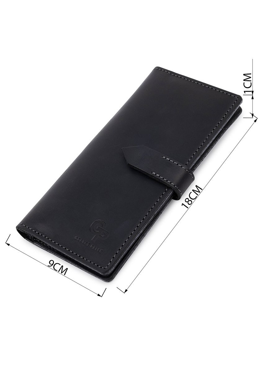 Стильне матове чоловіче портмоне 11560 Чорний Grande Pelle (331911289)