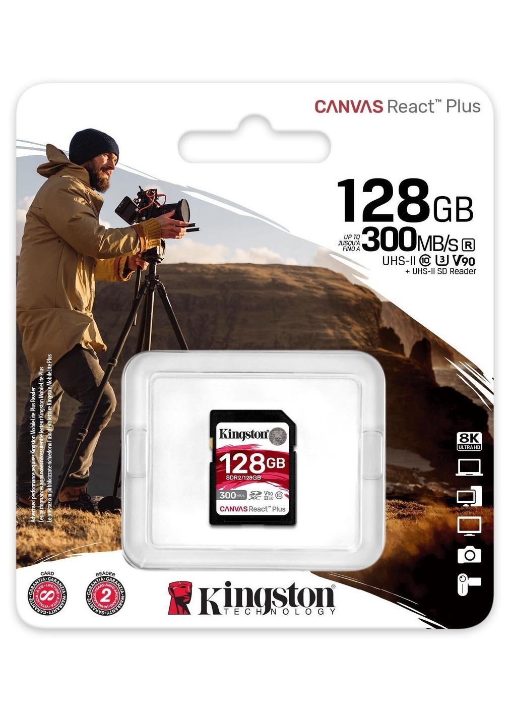 Карта памяти 128GB SDXC C10 UHSII U3 R300/W260MB/s Kingston (314834621)