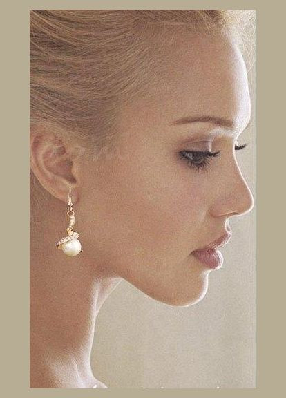 Белые ювелирные жемчужные серьги, 4876-5710-2 Fashion Jewelry (336949844)