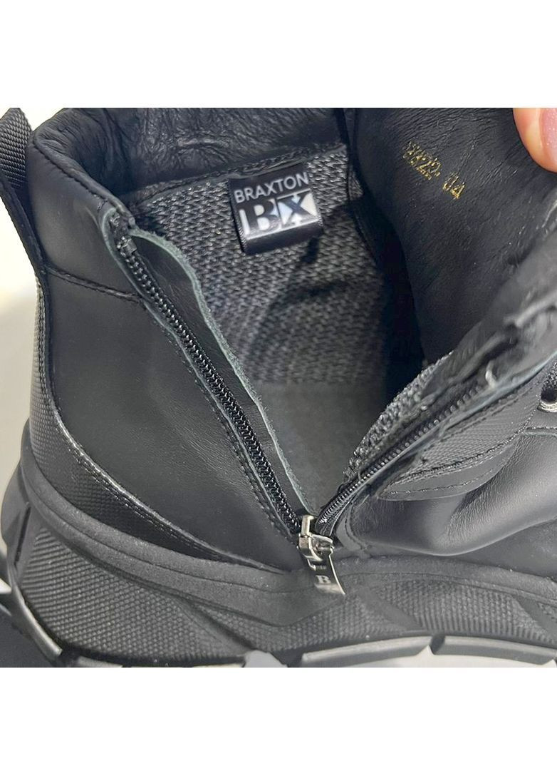 Черные зимние ботинки зимние мужские из натуральной кожи, подклад gore-tex. Braxton