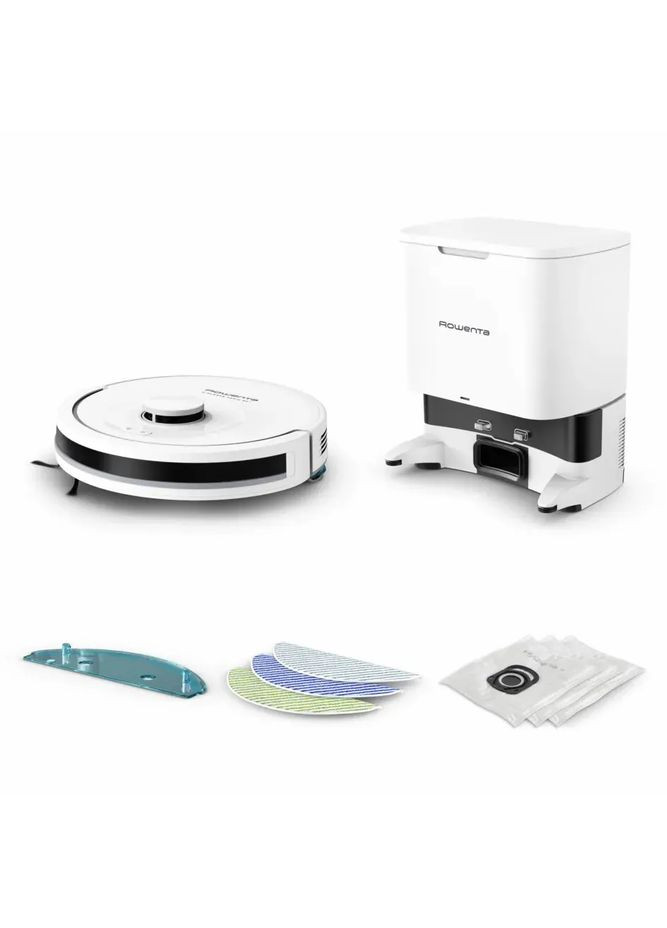 Робот-пилосос миючий X-PLORER Serie 90+, 6000ПаВт, h=9.7см, 0.26л, конт пилок -0.29л, автон. робота до 270хв, білий Rowenta (361852277)