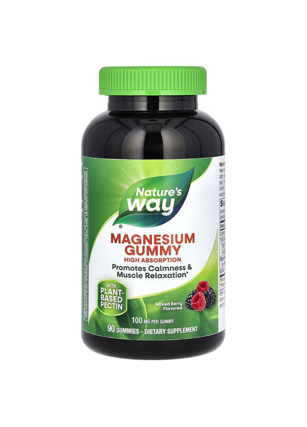 Магний цитрат, Magnesium Gummy,, со вкусом ягод, 100 мг, 90 жевательных конфет Nature's Way (351384198)