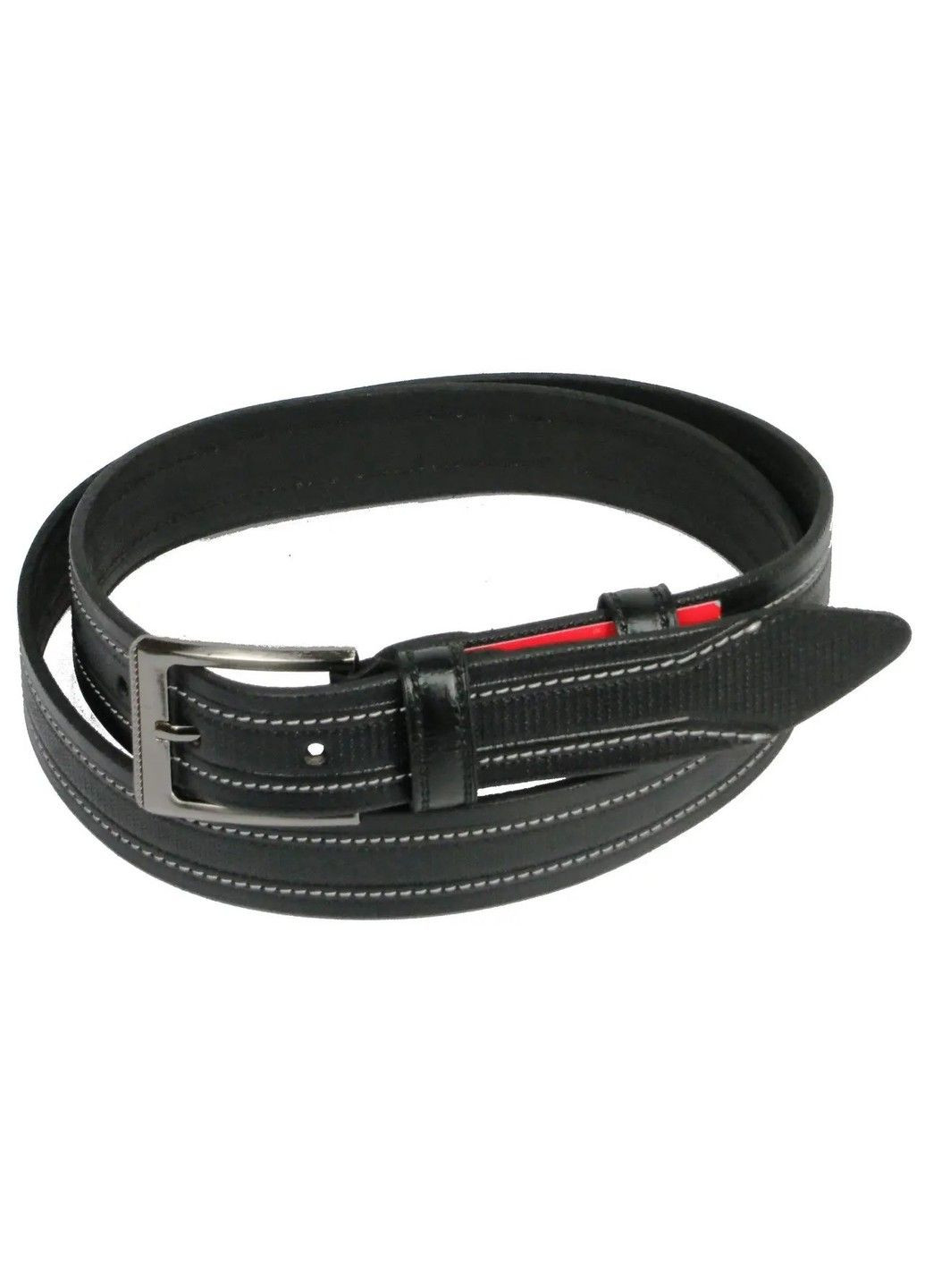 Мужской кожаный ремень 11127 black Skipper (295261693)