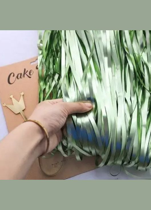 Дождик на фотозону матовый 2 м на 1 м зеленый Jannet Дощик (316430781)