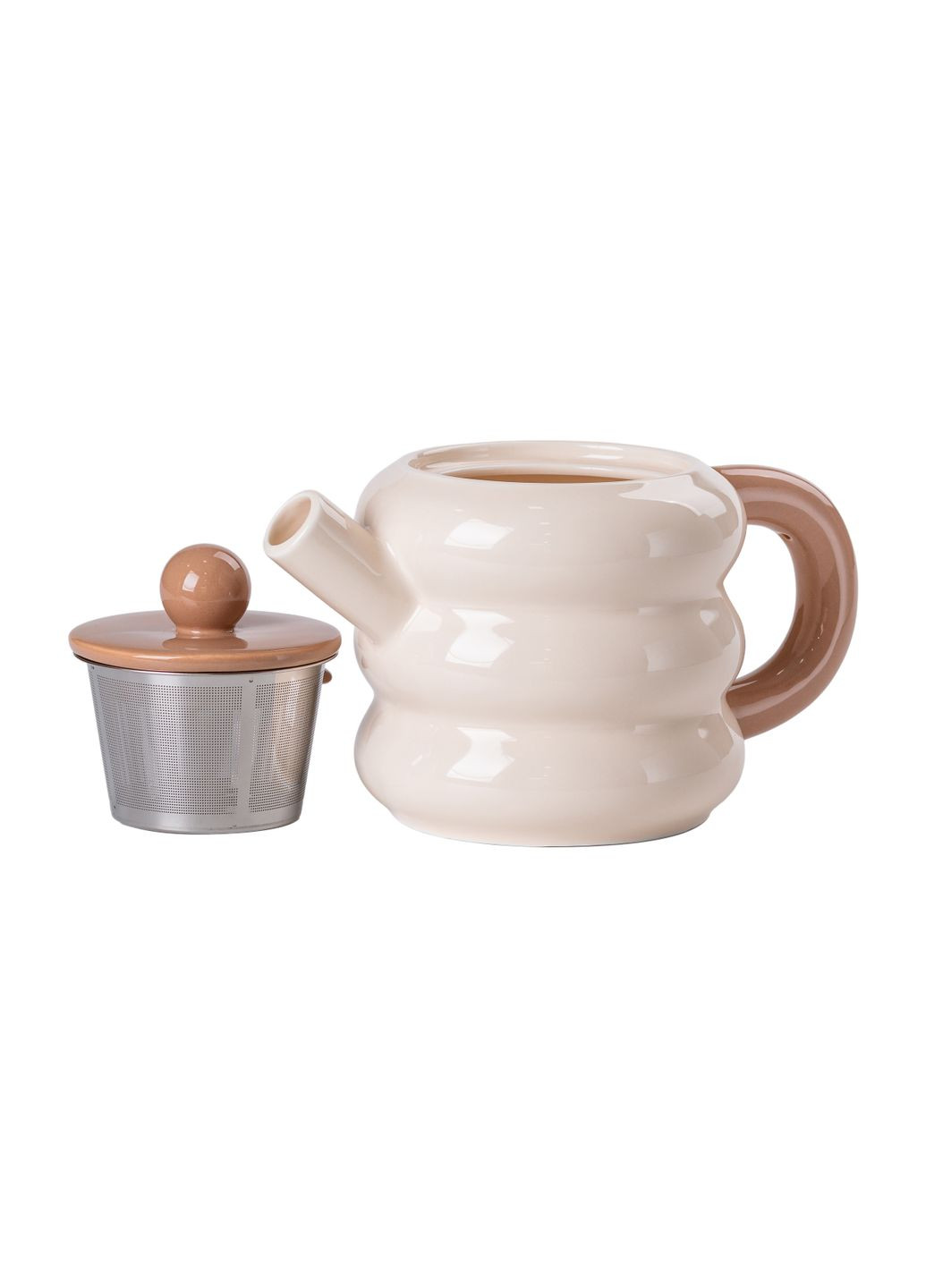 Чайний сервіз Donut керамічний на 6 персон, бежевий Yiwu HP-15-20 No Brand (360977728)