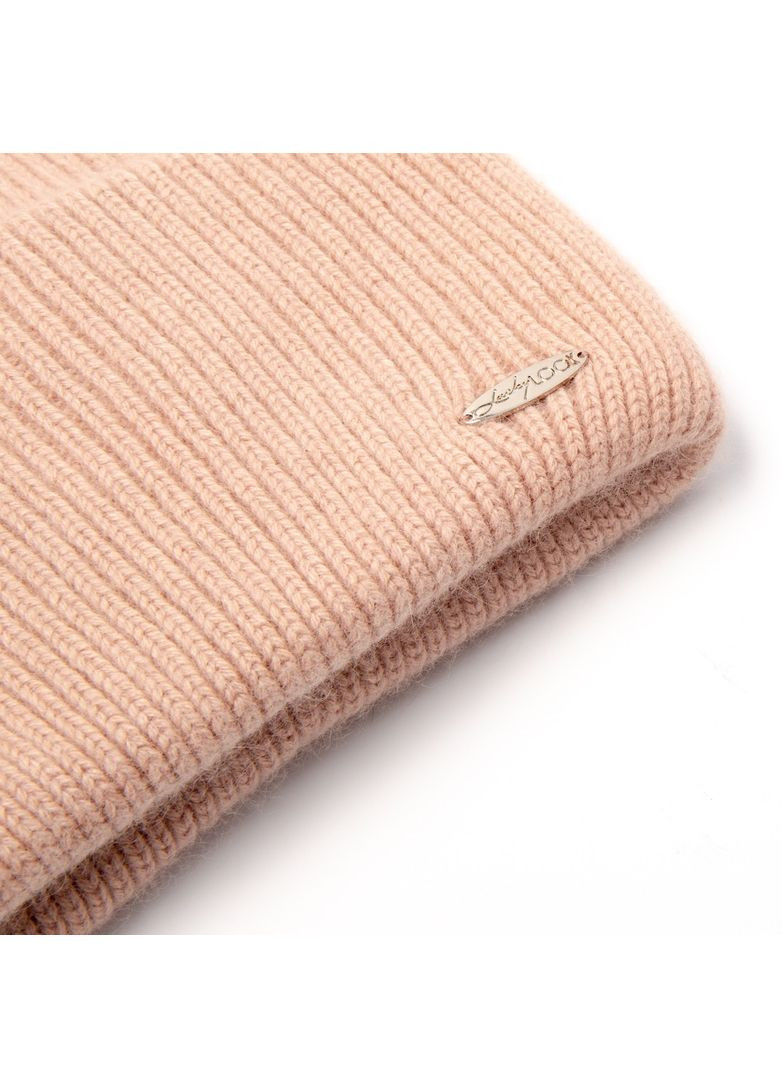 Шапка бини женская ангора бежевая OLIVIA LuckyLOOK 864-544 (322791199)