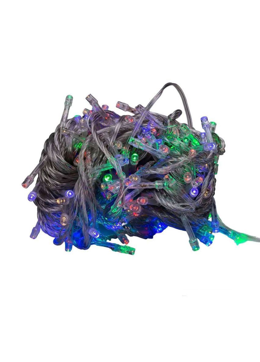 Гирлянда Нить 190 LED длина 18 метров прозрачная, мультиколор GarlandoPro (328603593)
